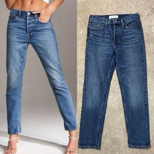 Denim Forum The Ex Boyfriend Jeans Women’s Size 24 Blue Button Fly Aritzia